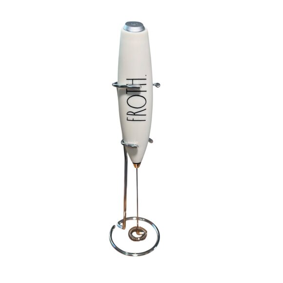Rae Dunn Electric Milk Frother With Metal Stand - Stainless Steel & Plastic "Fro - Picture 2 of 3